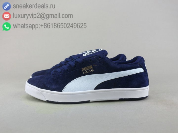 Puma Suede S Modern Tech Unisex Shoes Low Classic Blue White Leather Size 36-45